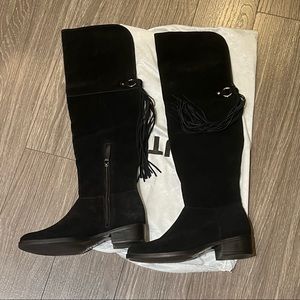 Shutz Sarita fringe over the knee suede boot with dust bag